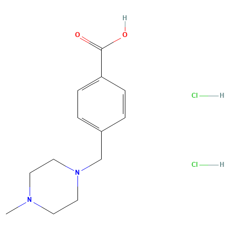 Chemical structure of 4-[(4-Methylpiperazin-1-yl)methyl]benzoic acid dihydrochloride