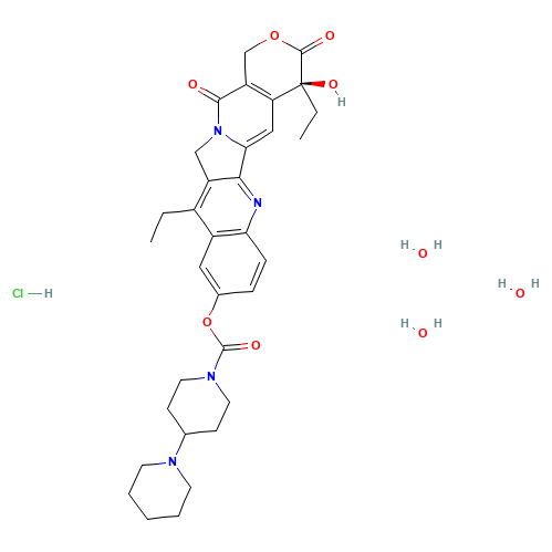 Chemical structure of Irinotecan HCl