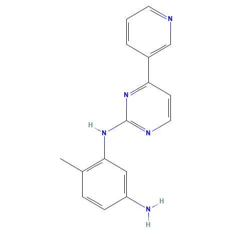 Chemical structure of N-(5-Amino-2-methylphenyl)-4-(3-pyridyl)-2-pyrimidineamine