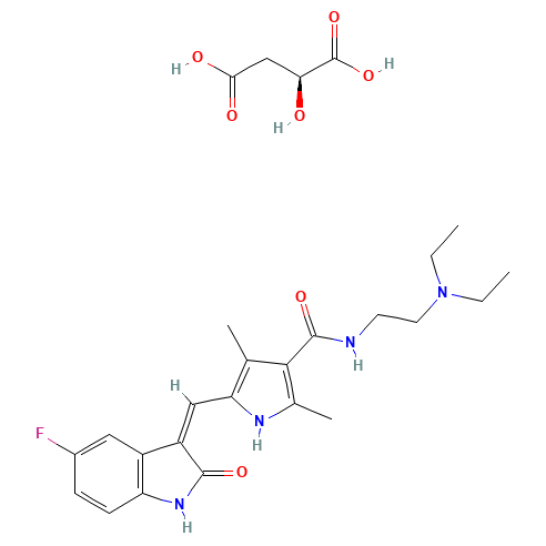 Chemical structure of Sunitinib Malate