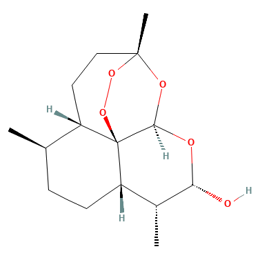 Chemical structure of Dihydroartemisinin